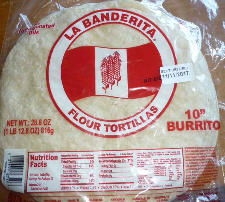 Flour Tortillas – 10 Inch Burrito